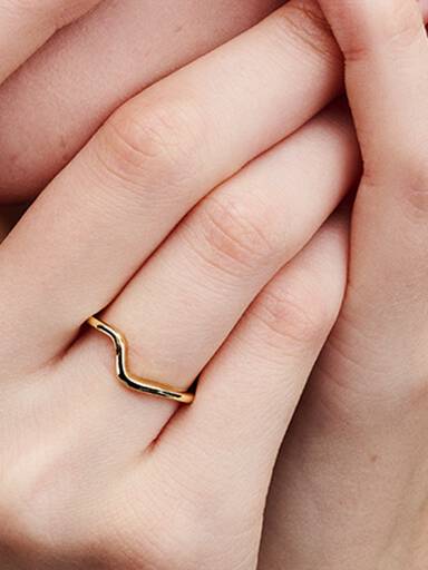 Polierte Welle Ring