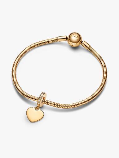 Charm pendente con targhetta a cuore da incidere