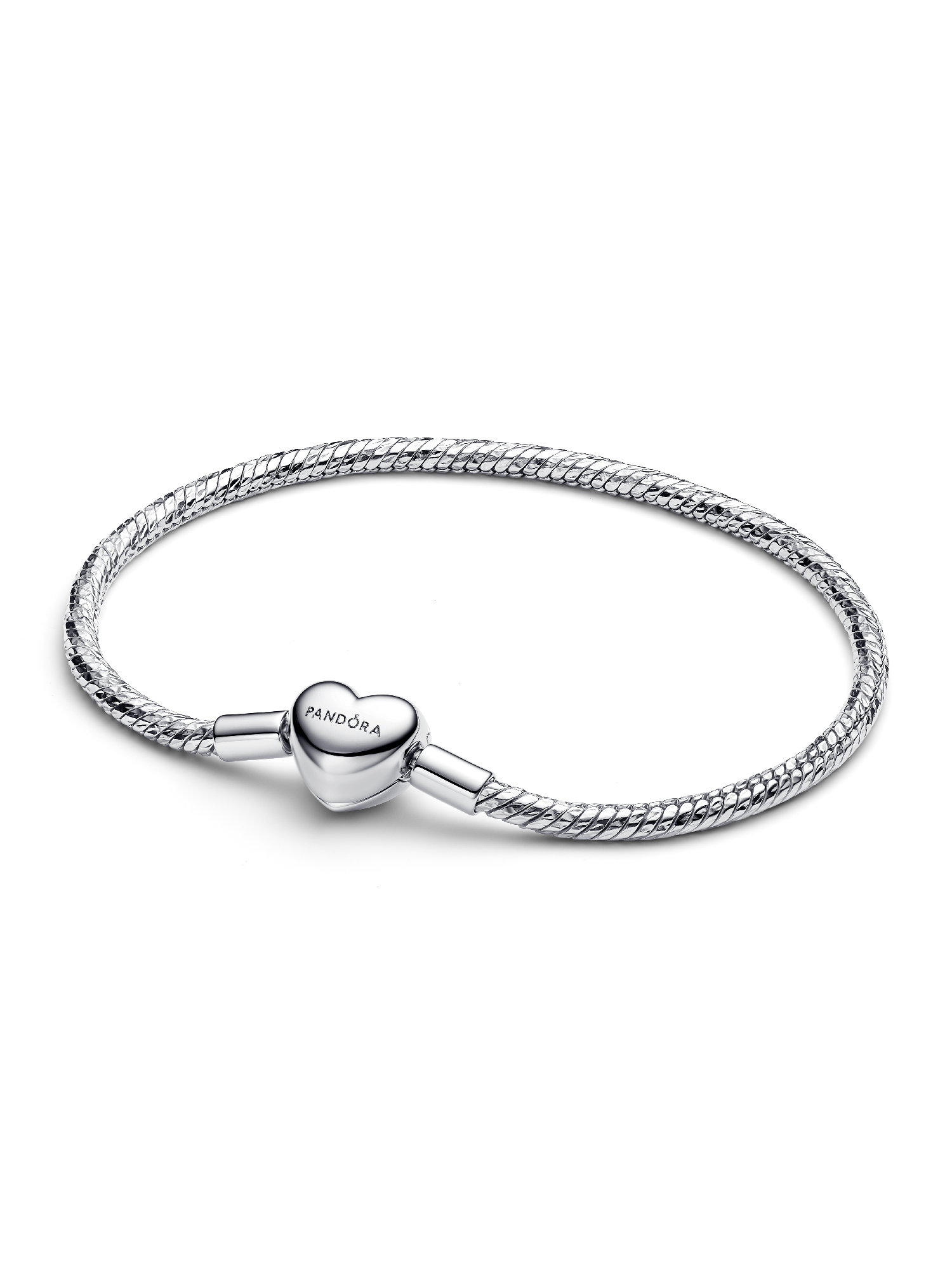 Facettiertes Schlangen-Gliederarmband mit Herzverschluss