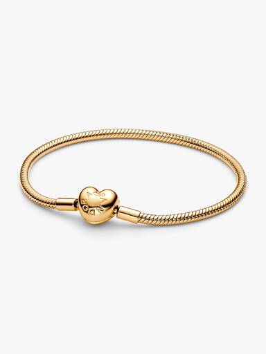 Bracciale Pandora Moments con maglia snake e chiusura a cuore