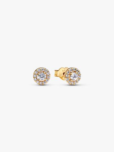 Clous d'Oreilles Halo Pavé Rond