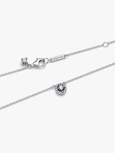 Runder Pavé-Strahlenkranz Collier-Halskette