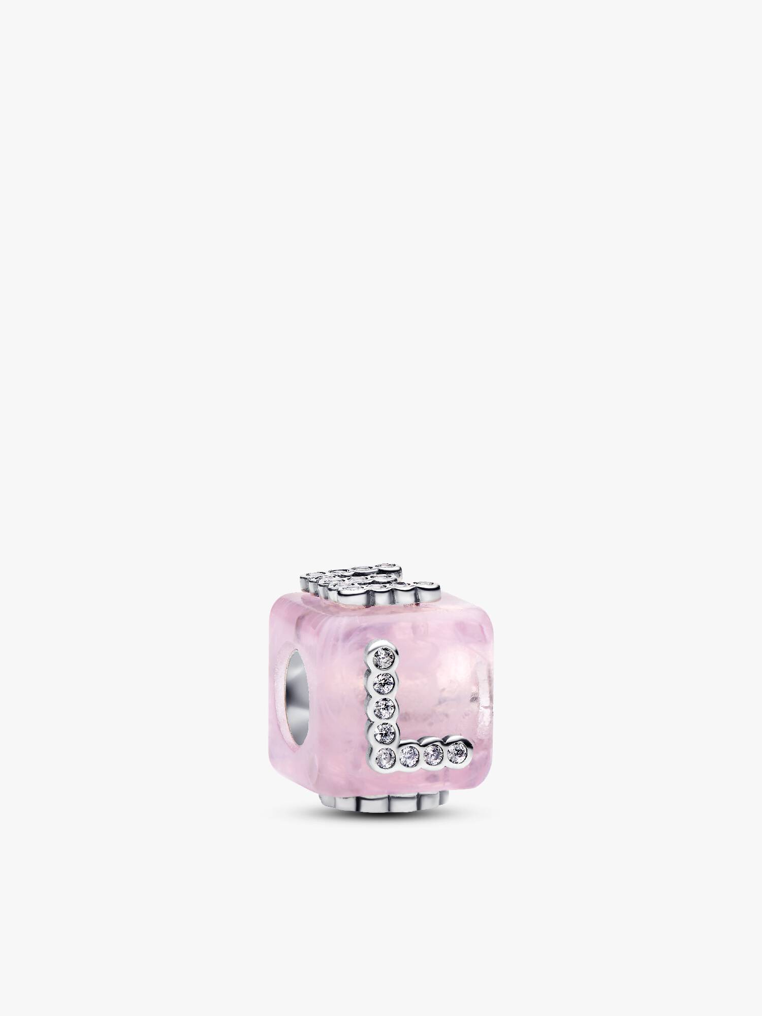 Charm Cube Love Verre de Murano Rose