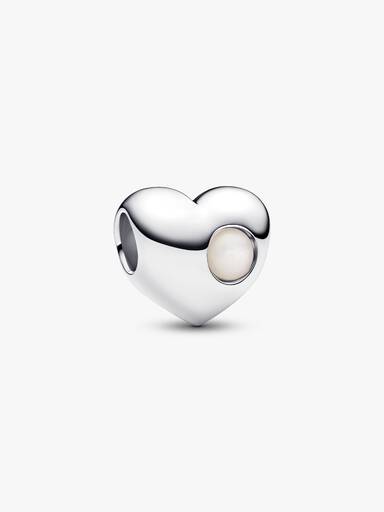 Charm Cuore con pietra bianca da incidere