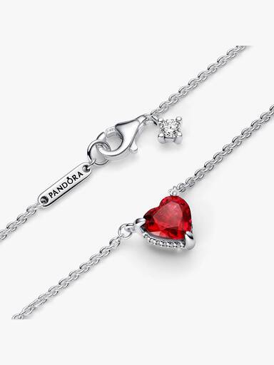 Funkelnder Herzförmiger Strahlenkranz Collier-Halskette