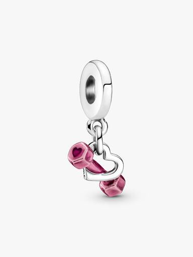 Charm Pendant Haltère & Cœur