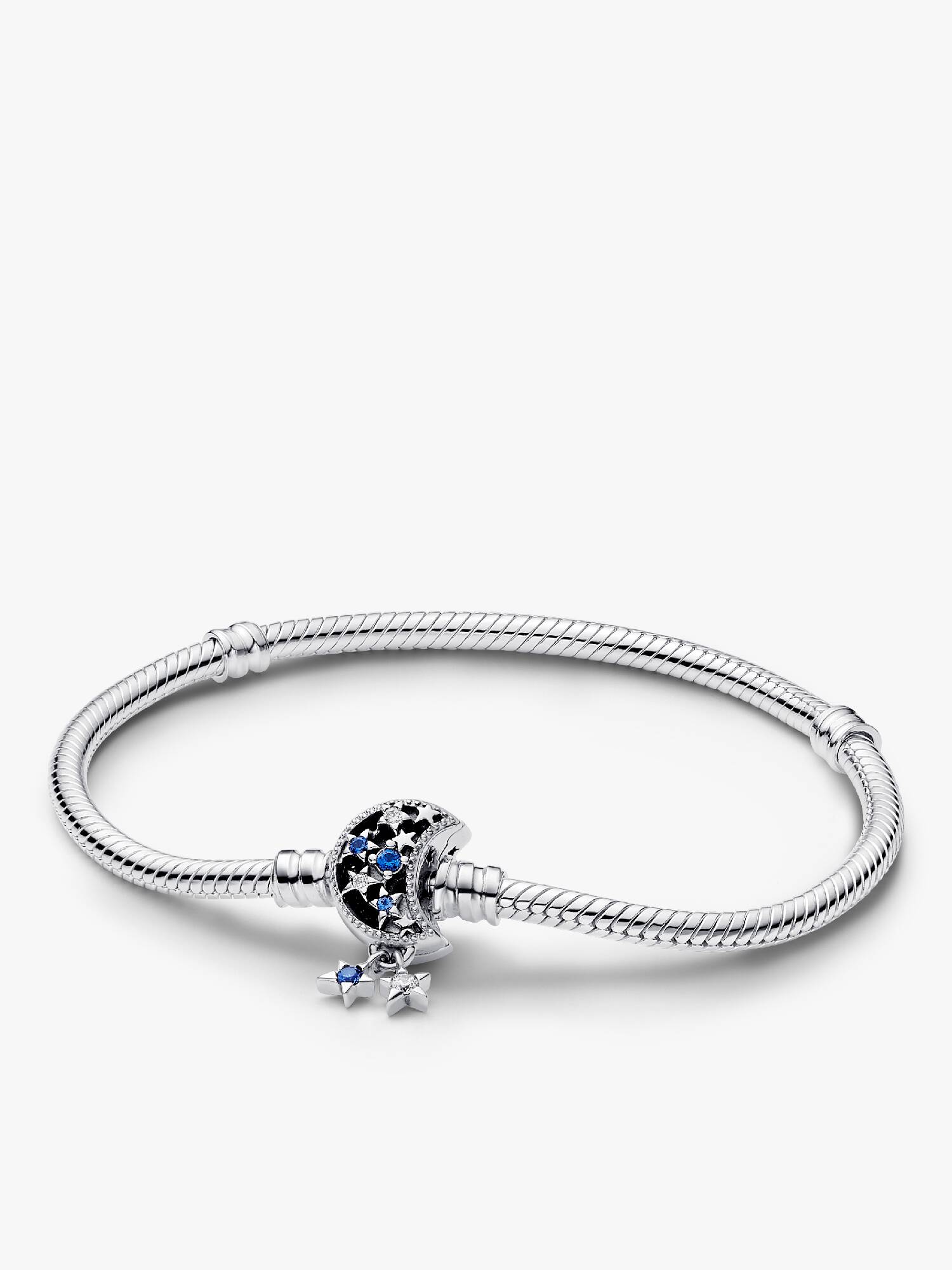 Schlangen-Gliederarmband mit Funkelndem Mond-Verschluss
