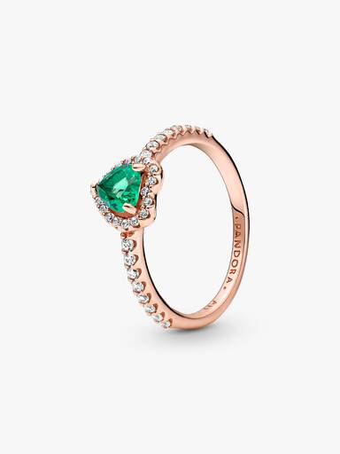 Anello con cuore in rilievo scintillante