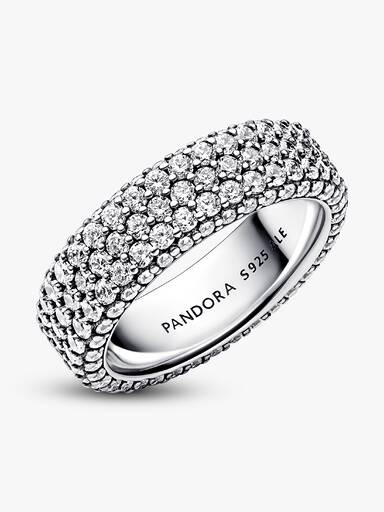 Anello a tripla fila con pavé