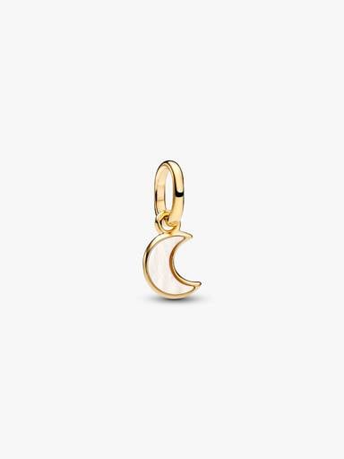 Mini Charm Pendant Croissant de Lune Blanc