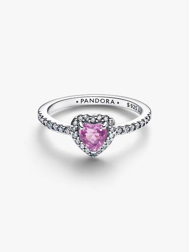 Anello Cuore viola in rilievo