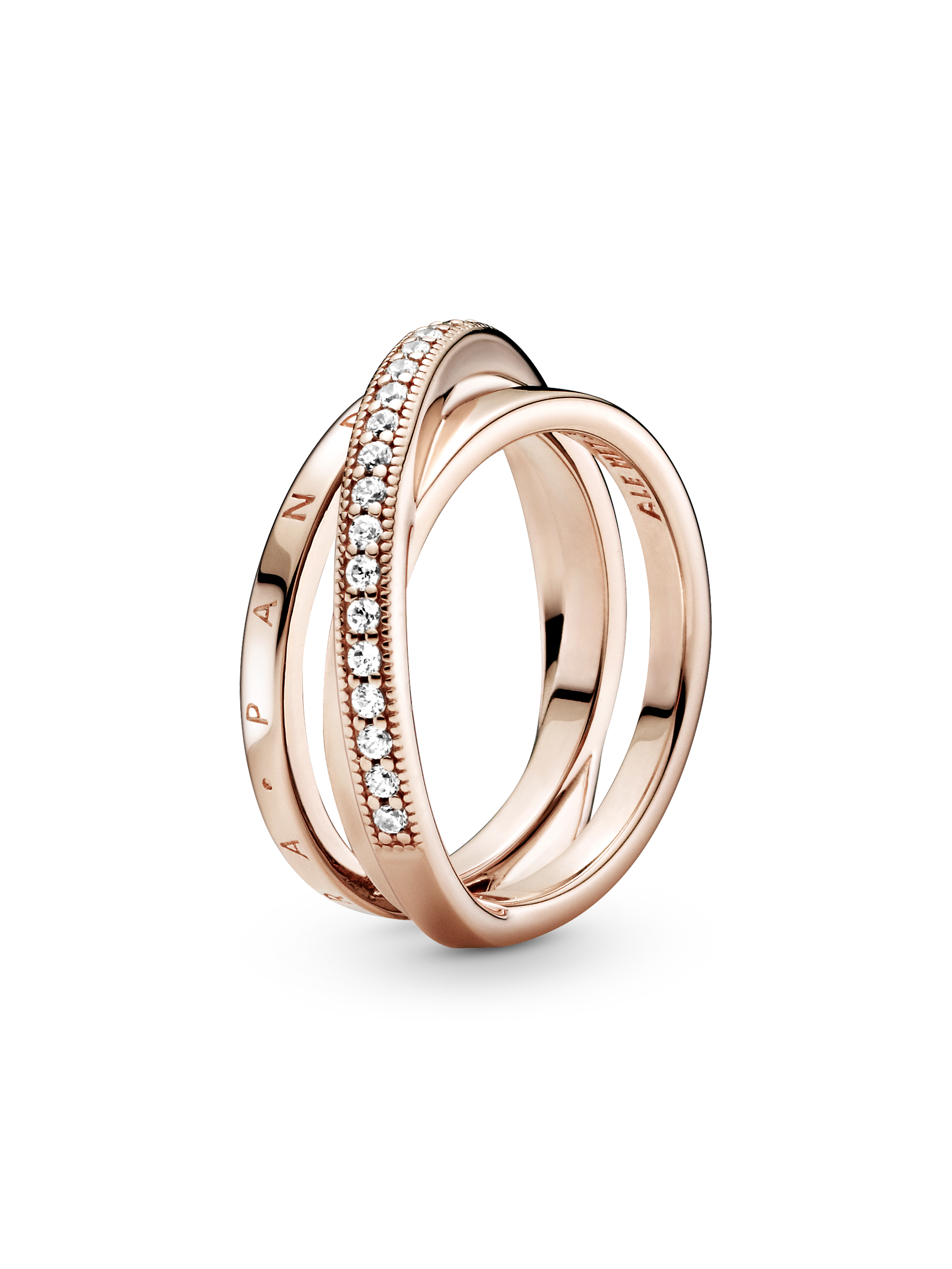 Dreifach gekreuzter Pavé-Ring