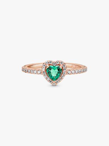 Anello con cuore in rilievo scintillante