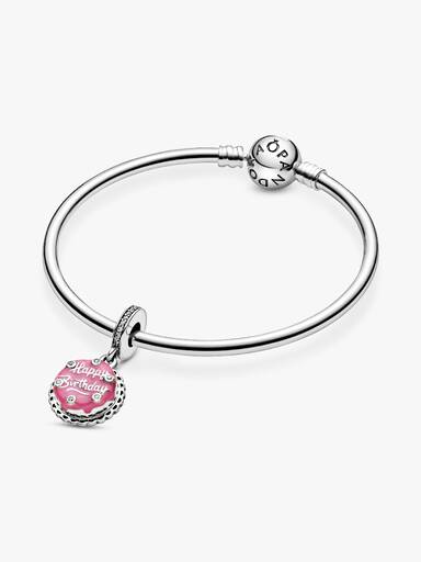 Charm pendente Torta di compleanno rosa