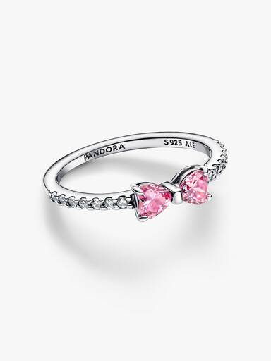 Bague Nœud Rose Scintillant