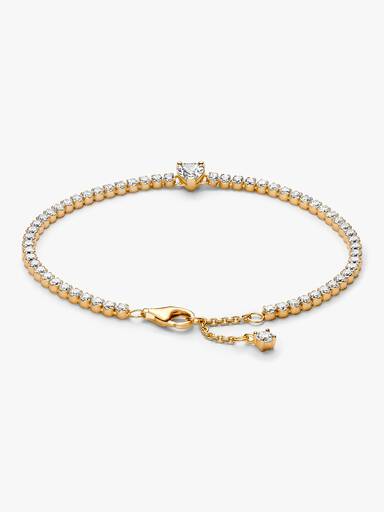 Bracciale tennis scintillante con cuore