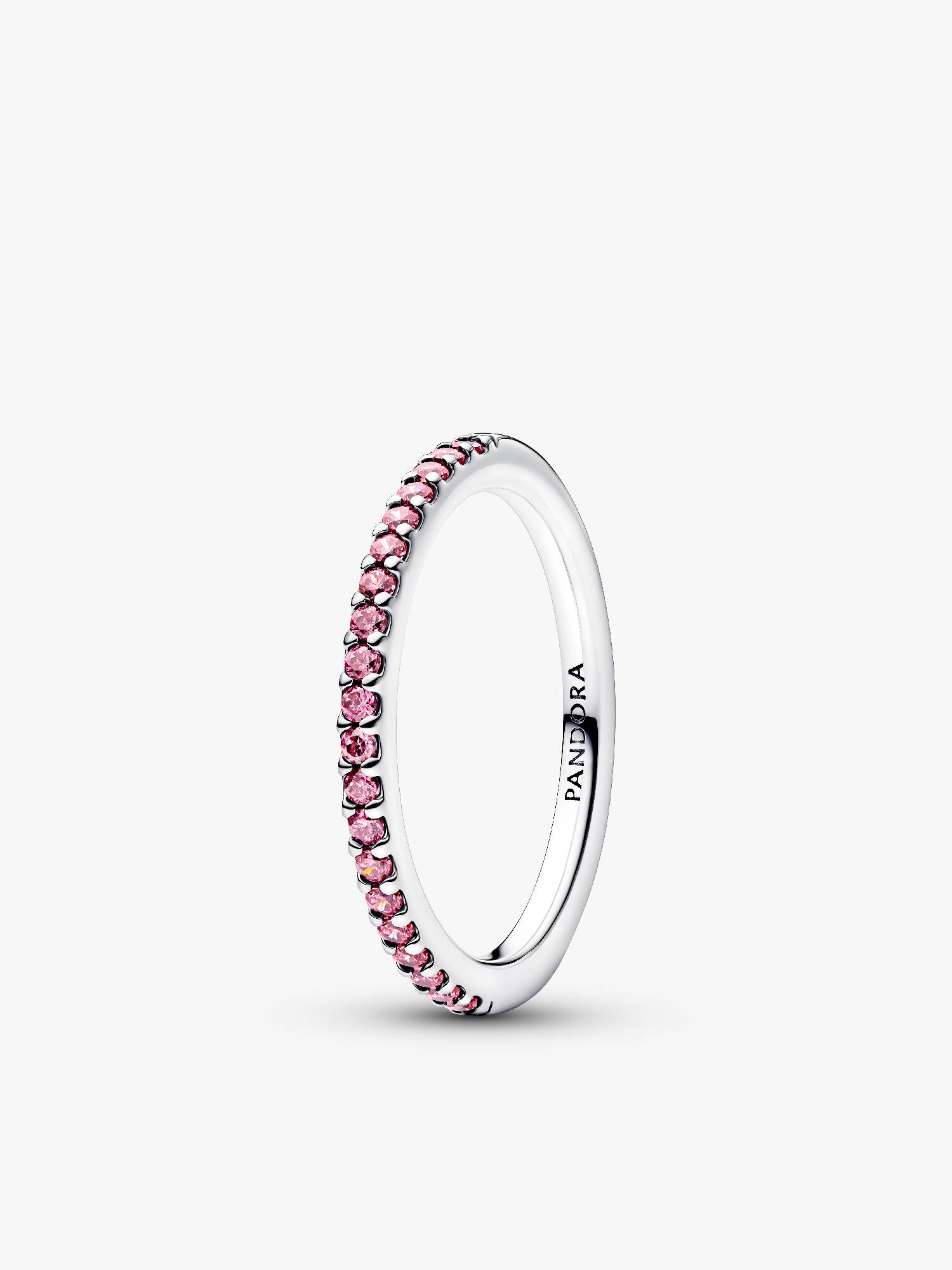 Funkelnder Rosafarbener Pavé-Band Ring