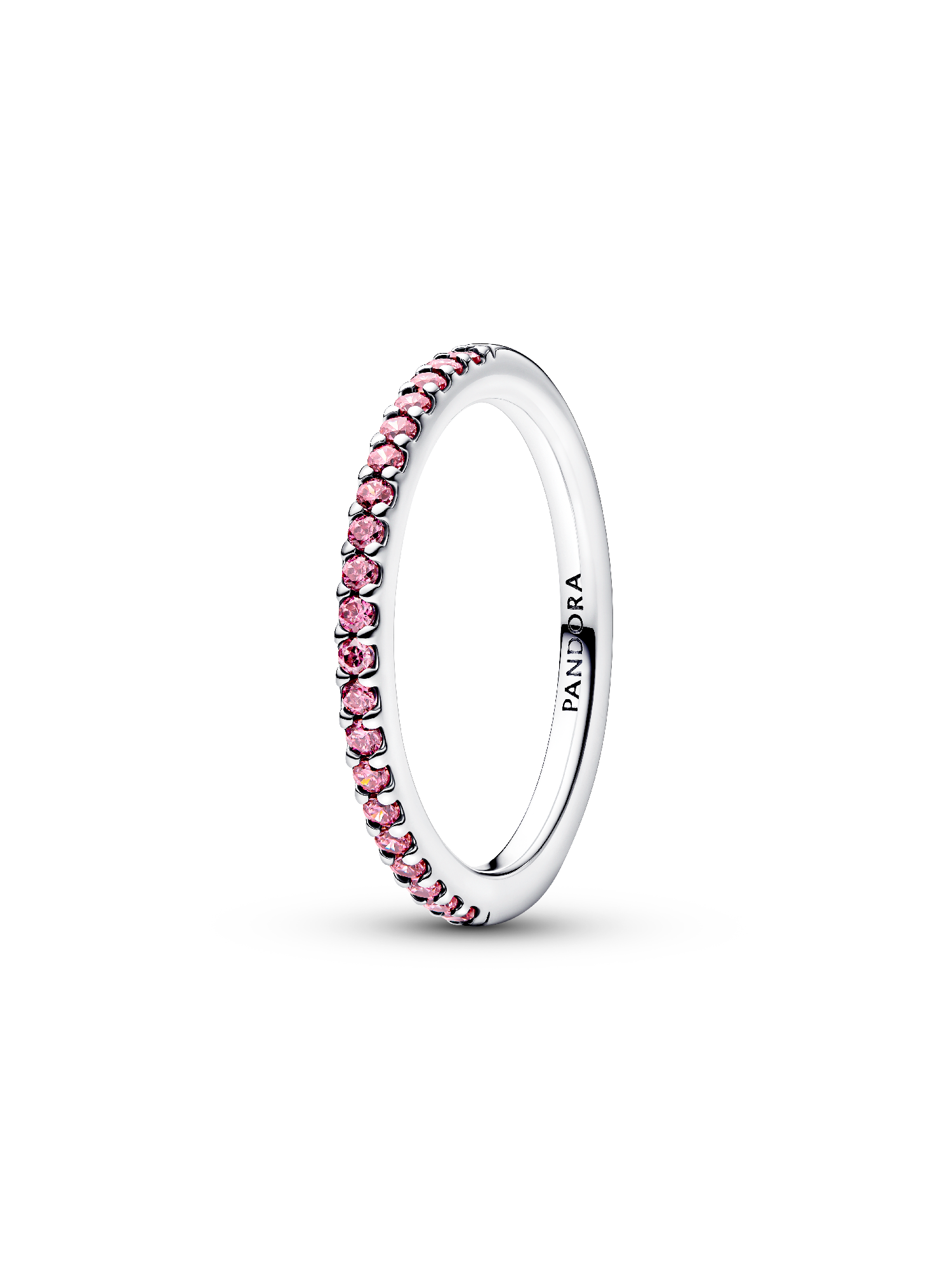 Funkelnder Rosafarbener Pavé-Band Ring