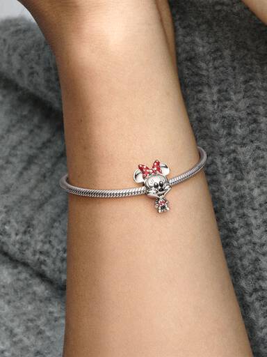 Disney, Charm Minnie con abito e fiocco a pois