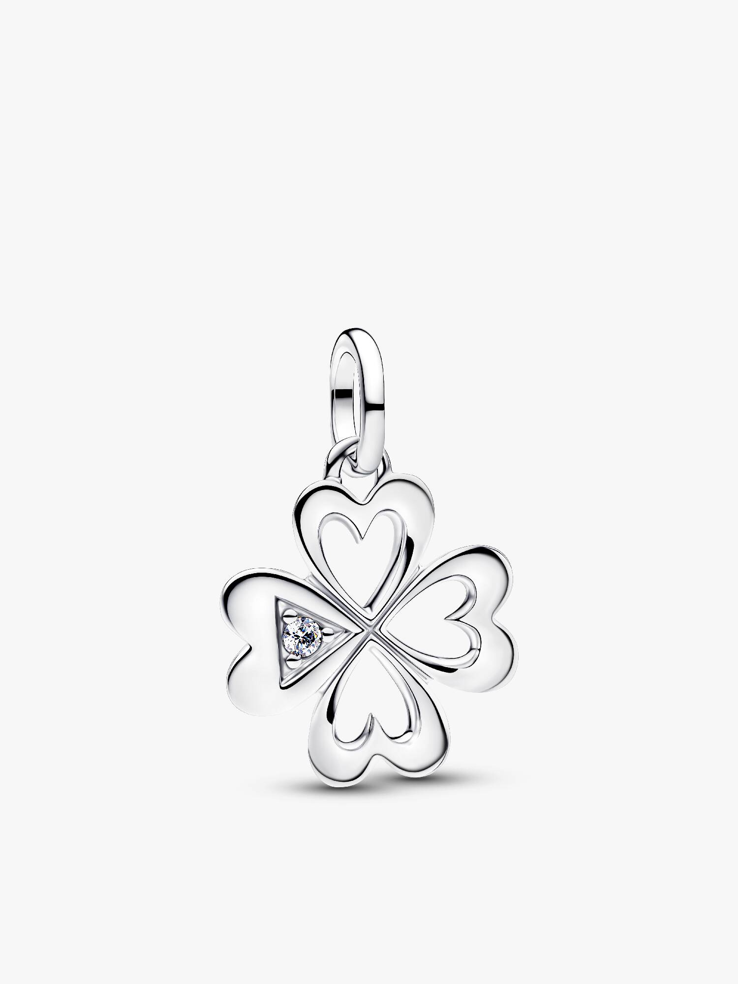 Herz Vierblättriges Kleeblatt Medaillon-Charm