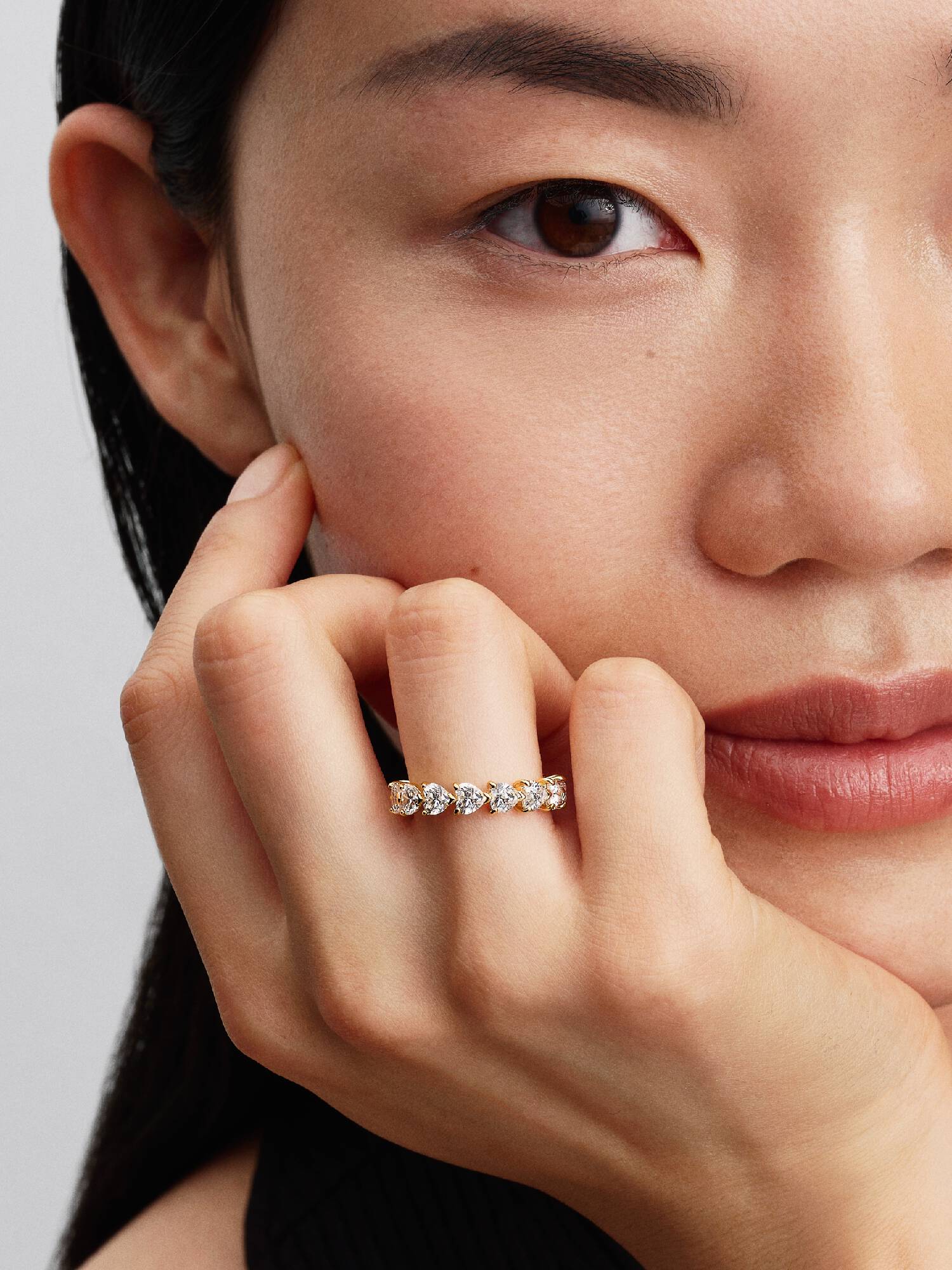 Anello a fascia Cuori