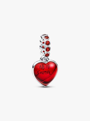 Rotes Murano-Glas Herz Doppel-Charm-Anhänger