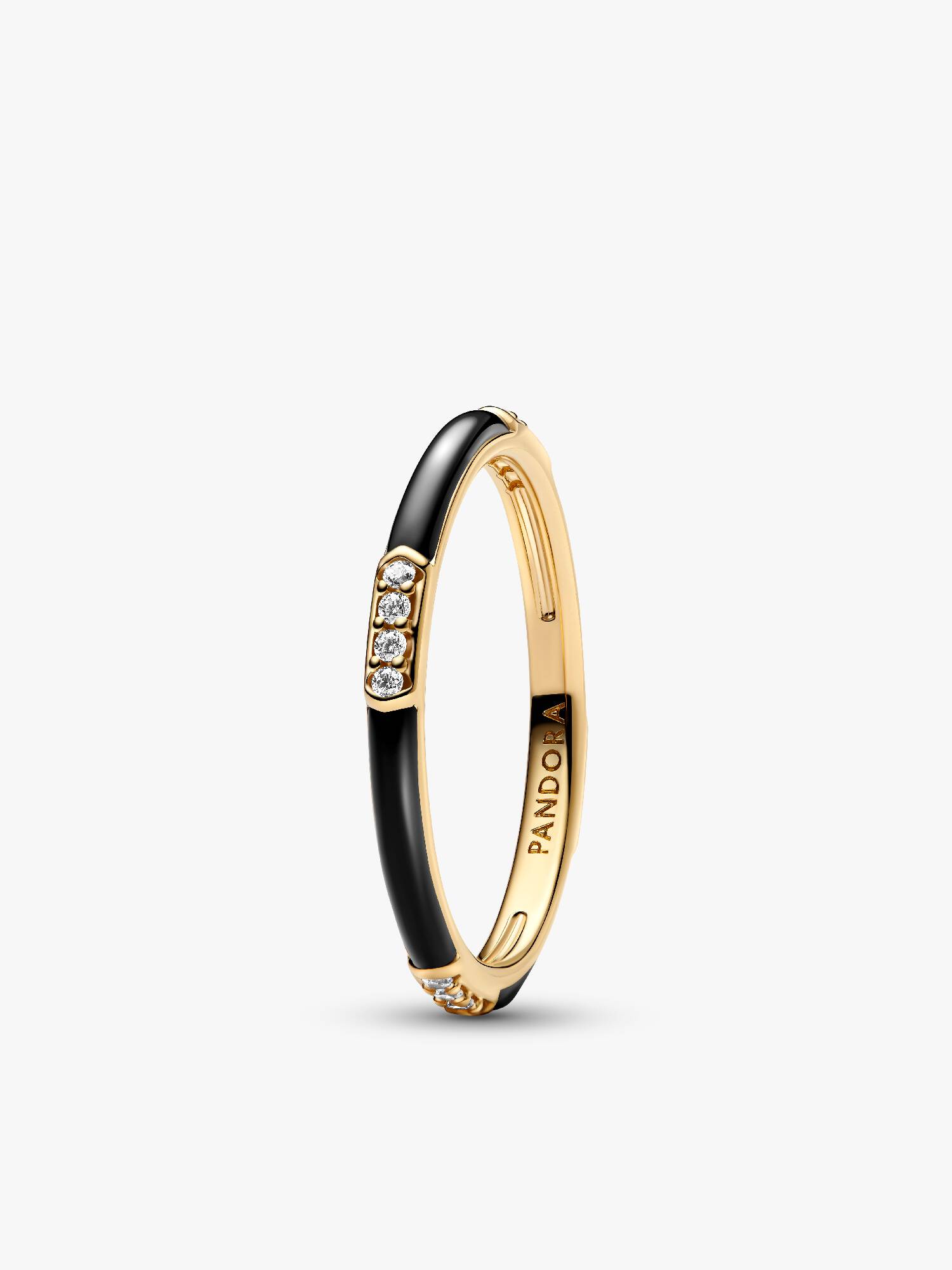 Schwarze Emaille & Steine Ring