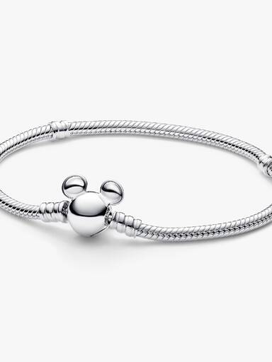 Bracelet Maille Serpent Fermoir Disney Mickey Moments