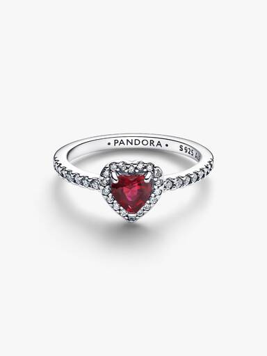 Anello Cuore rosso in rilievo
