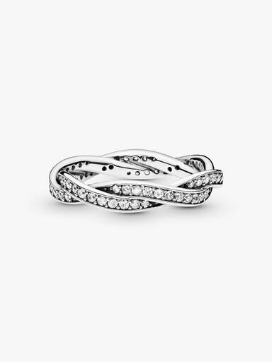 Anello Linee intrecciate scintillante