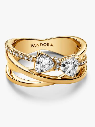 Bague Anneau Croisé & Nœud Scintillant