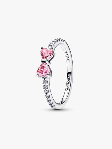 Bague Nœud Rose Scintillant
