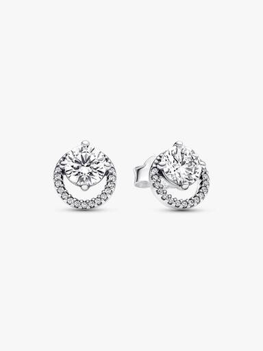 Clous d'Oreilles Halo Rond Scintillant