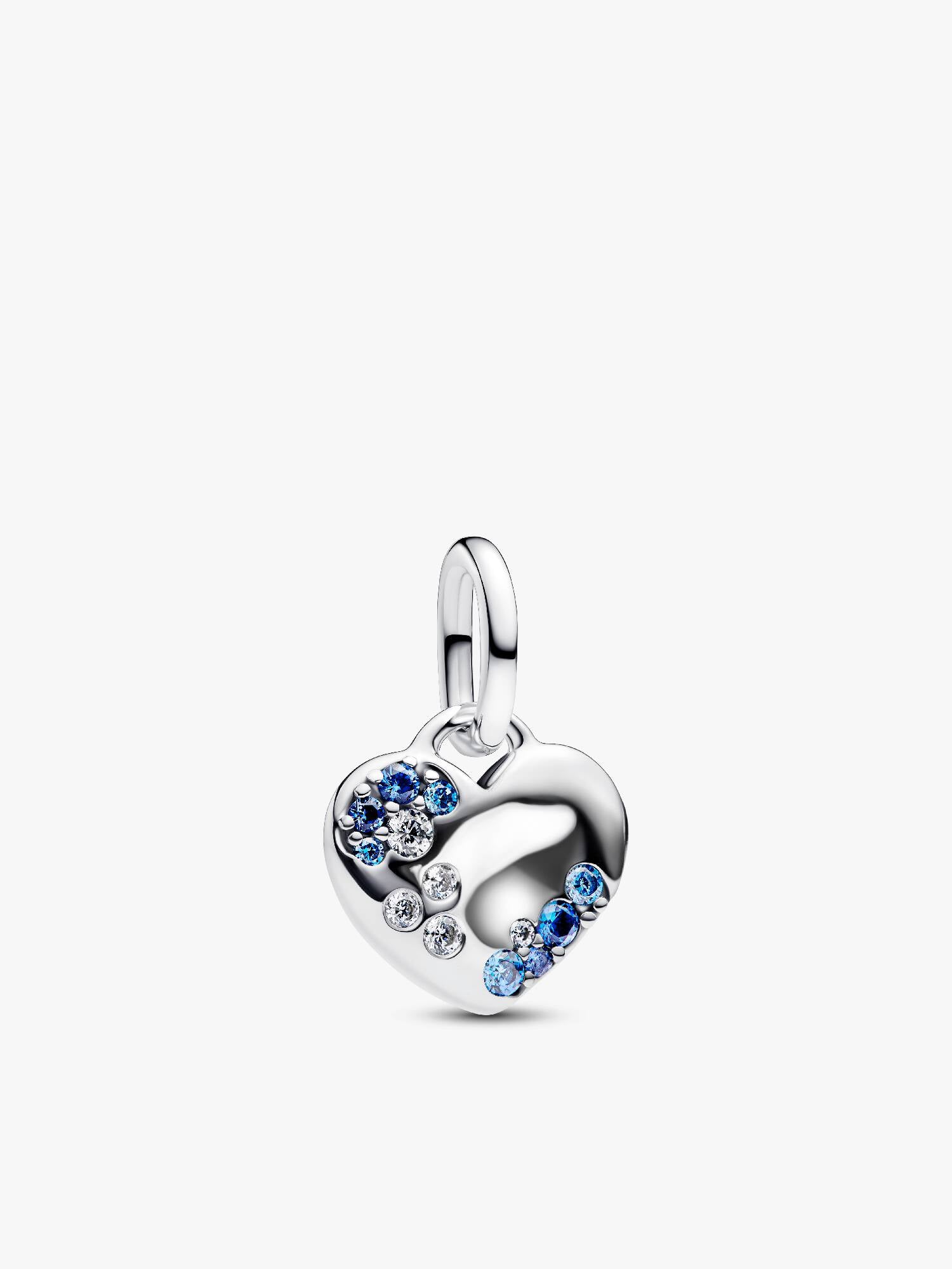 Blauer glitzernder Charm-Anhänger