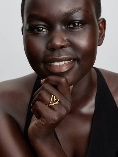Bague Cœur Sertie de Pierres de Forme Organique