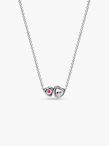 Collier à Pendentif Cœurs Halo