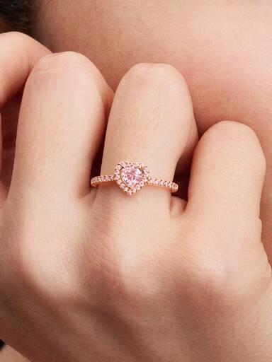 Bague Cœur Surélevé Scintillant