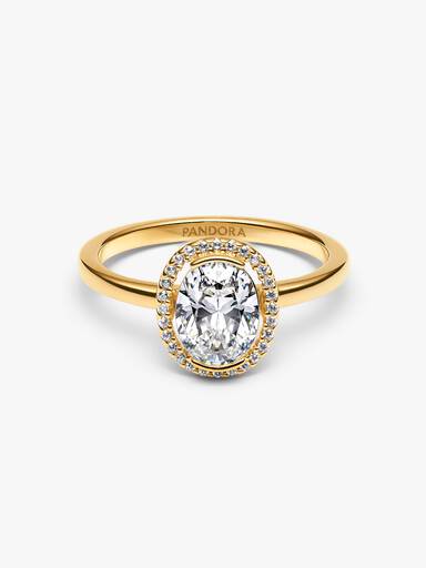 Bague Halo Ovale Scintillant