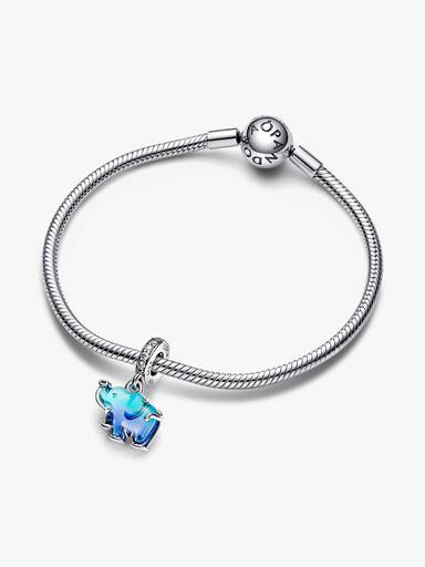 Blauer Murano-Glas Elefanten Charm-Anhänger