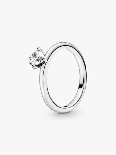 Klares Herz Solitär-Ring