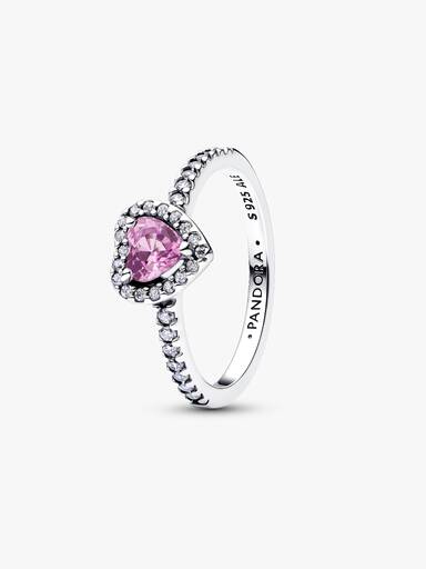 Anello Cuore viola in rilievo