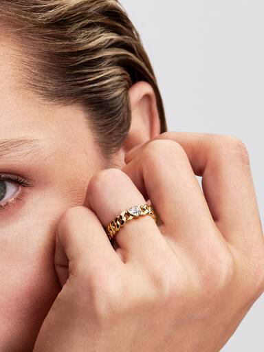 Bague Maille Cubaine Cœur