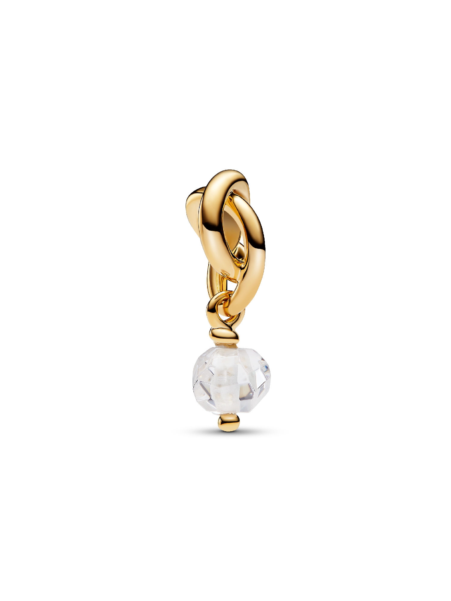 April Facettierter klarer Ewigkeitskreis Charm-Anhänger