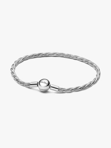 Bracciale maglia snake ritorta con chiusura rotonda Pandora