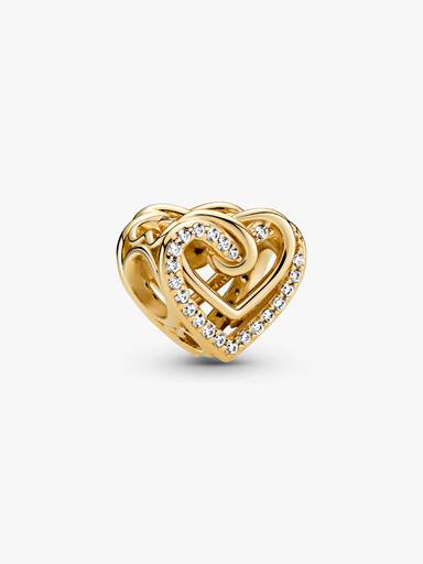 Charm Cuori intrecciati scintillante