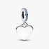 Gravierbares Herz Blauer Stein Charm-Anhänger Gravierbares Herz Blauer Stein Charm-Anhänger